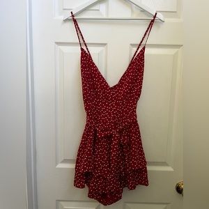 Red Romper similar fit to AE romper